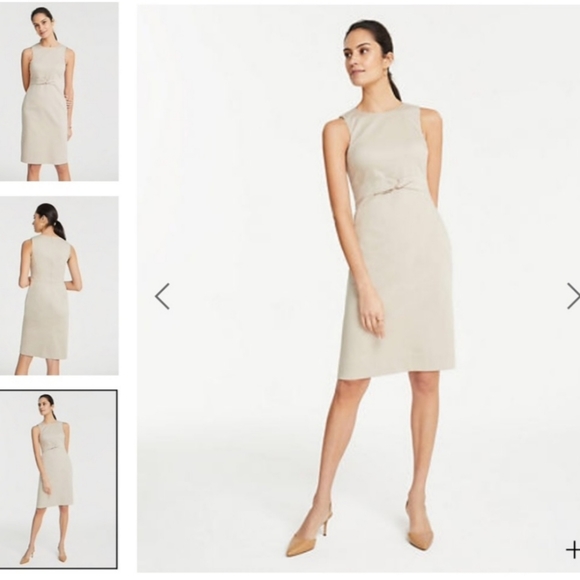 Ann Taylor Dresses & Skirts - Ann Taylor Sleeveless Short Work Dress Tan 0P
